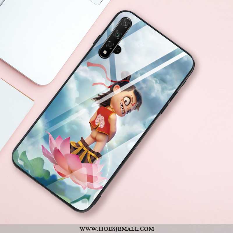 Hoesje Honor 20 Zacht Siliconen Glas All Inclusive Mobiele Telefoon Roze