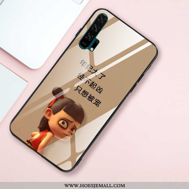 Hoes Honor 20 Pro Siliconen Glas Khaki Spiegel Hoesje Net Red Scheppend