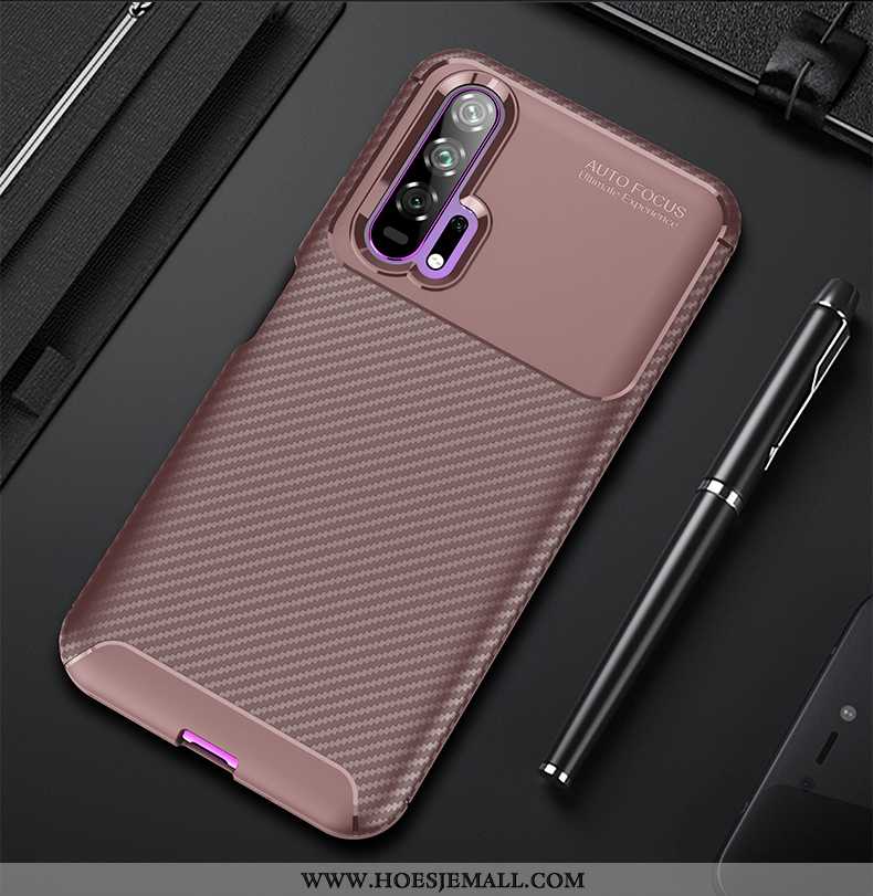 Hoesje Honor 20 Pro Zacht Siliconen Scheppend Hoes Mobiele Telefoon Zwart Super Zwarte