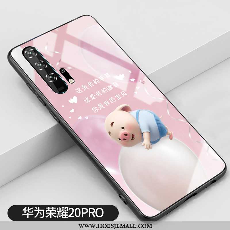 Hoesje Honor 20 Pro Glas Persoonlijk Hart Trend Spotprent Roze Mooie