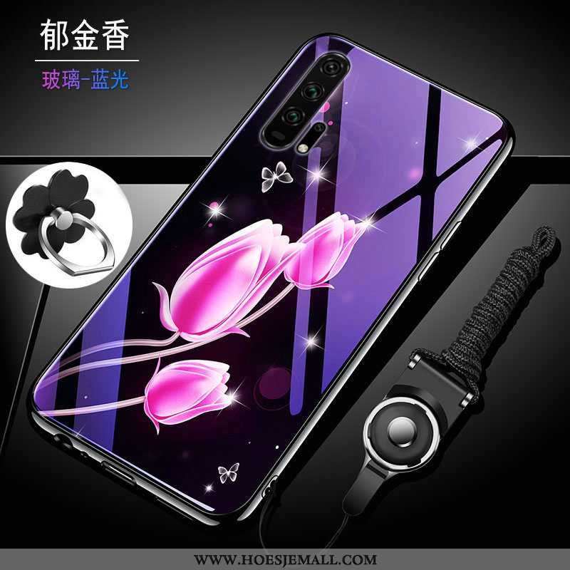 Hoesje Honor 20 Pro Siliconen Bescherming Glas Purper Blauw Trend Zacht Blauwe