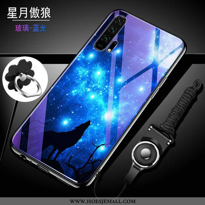 Hoesje Honor 20 Pro Siliconen Bescherming Glas Purper Blauw Trend Zacht Blauwe