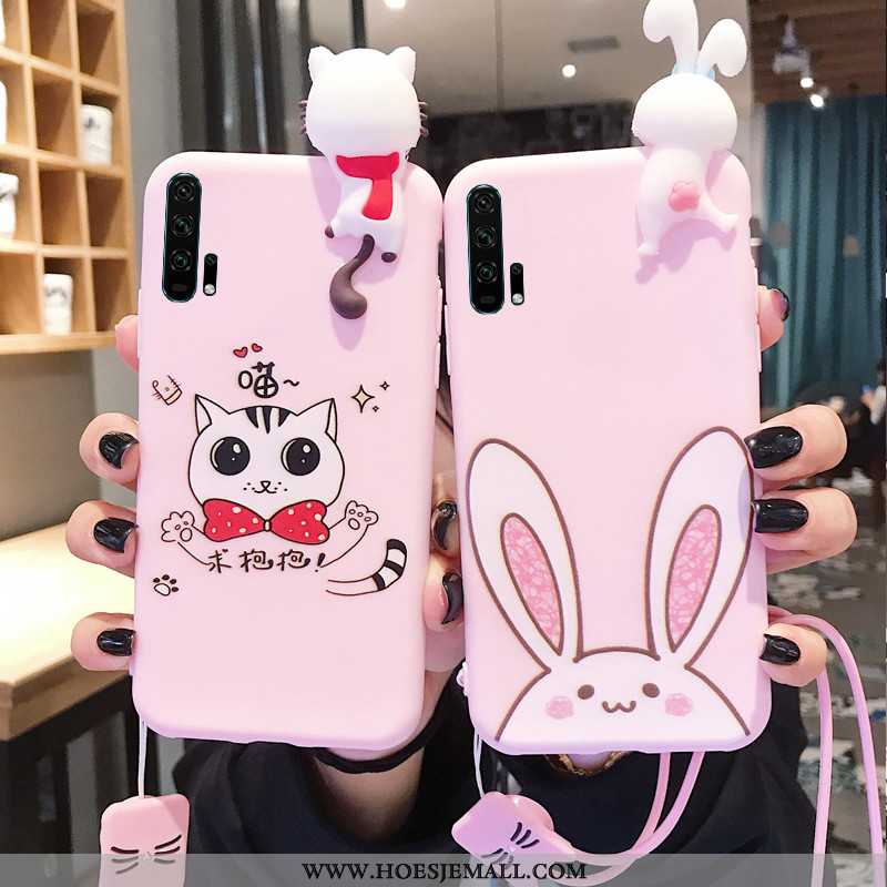 Hoesje Honor 20 Pro Zacht Hanger Mobiele Telefoon All Inclusive Konijn Roze