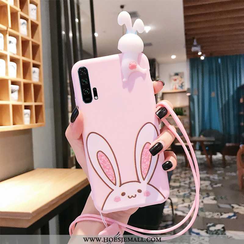 Hoesje Honor 20 Pro Zacht Hanger Mobiele Telefoon All Inclusive Konijn Roze