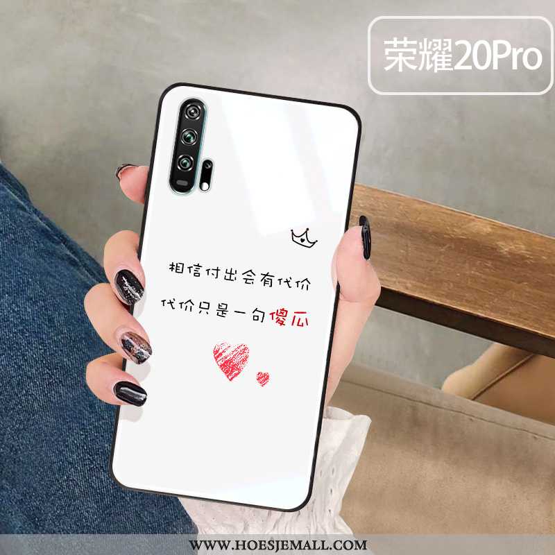 Hoesje Honor 20 Pro Glas Eenvoudige Mobiele Telefoon Wit Hoes Lovers Anti-fall Witte