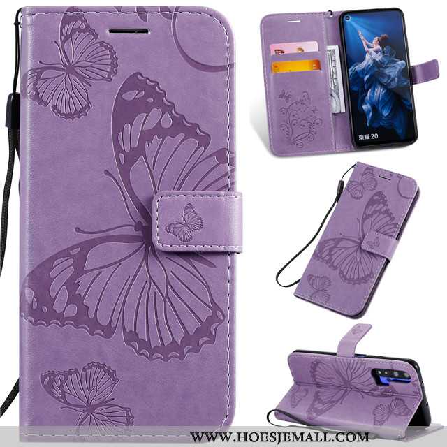 Hoes Honor 20 Pro Leren Hoesje Zacht Anti-fall Roze Siliconen Mobiele Telefoon Clamshell