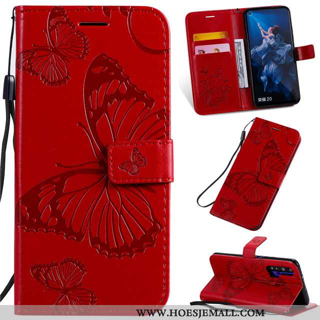 Hoes Honor 20 Pro Leren Hoesje Zacht Anti-fall Roze Siliconen Mobiele Telefoon Clamshell