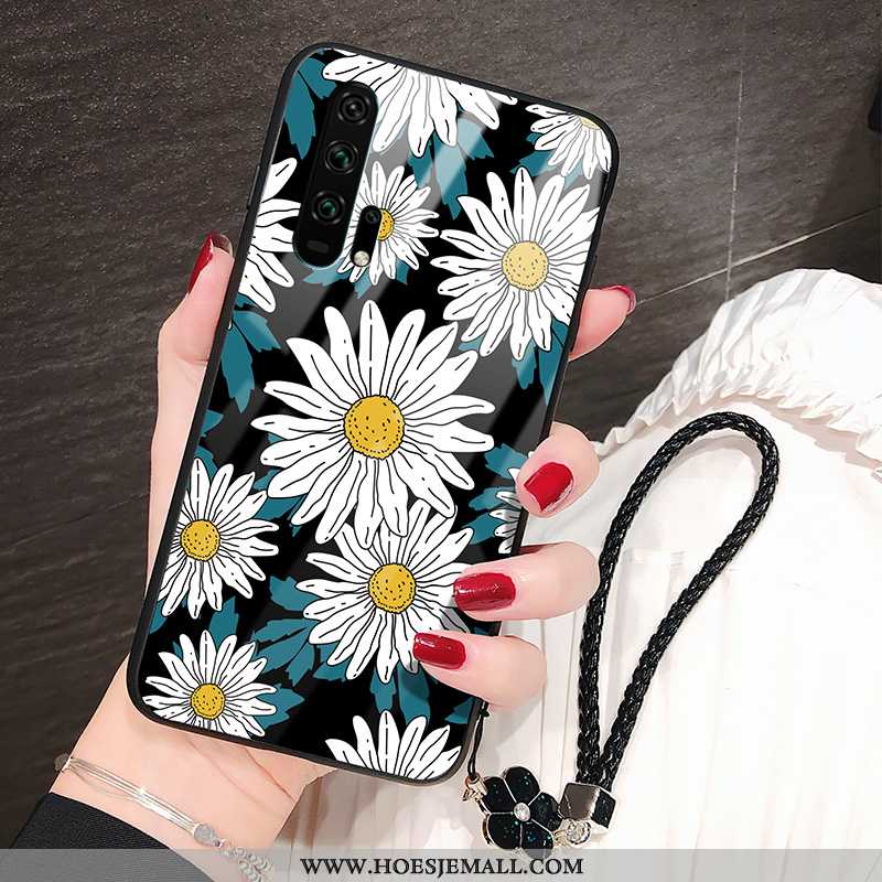 Hoesje Honor 20 Pro Trend Siliconen Zwart Bloemen Mobiele Telefoon Persoonlijk Hoes Zwarte