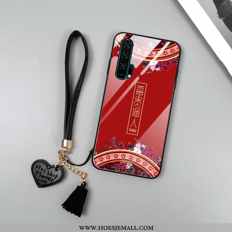 Hoes Honor 20 Pro Vintage Trend Print Totem Rood Chinese Stijl Hoesje