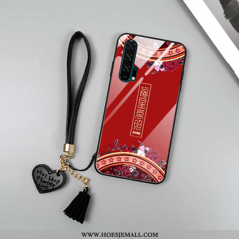 Hoes Honor 20 Pro Vintage Trend Print Totem Rood Chinese Stijl Hoesje