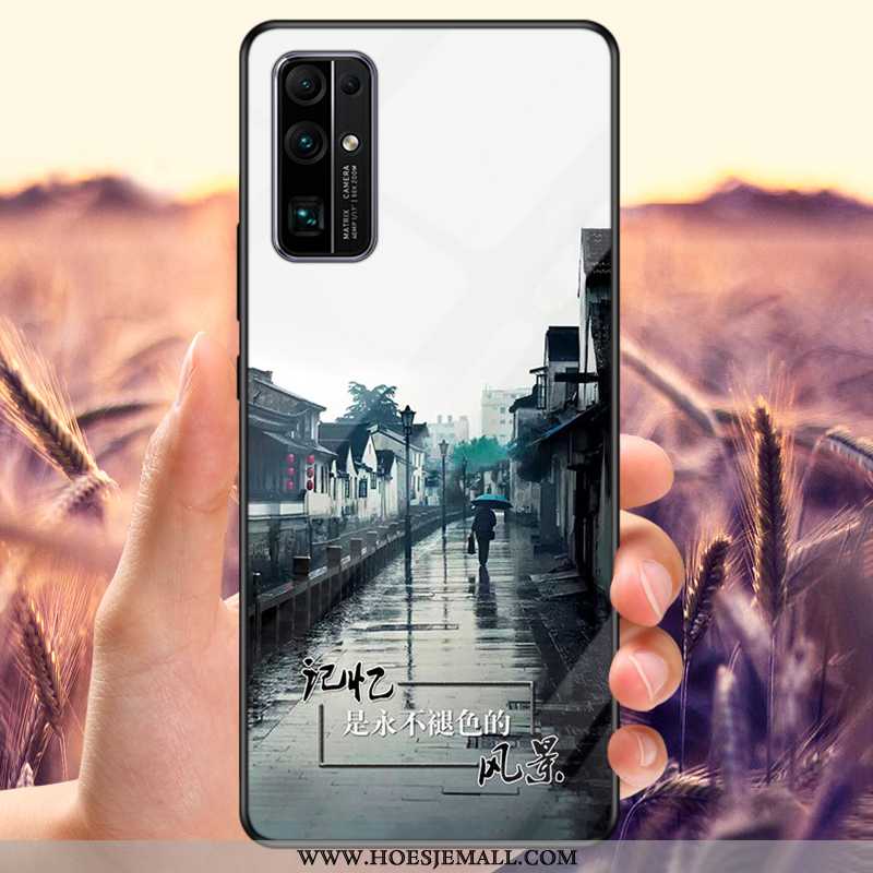 Hoesje Honor 30 Glas Tempereren Pas Zwart Spiegel Mobiele Telefoon Zwarte