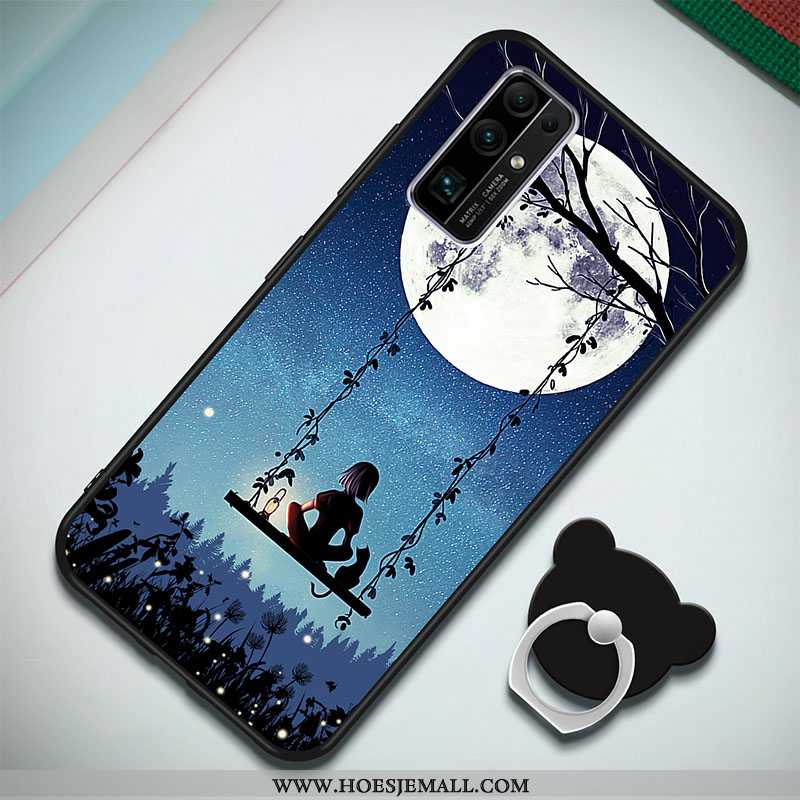 Hoesje Honor 30 Bescherming Spotprent Hoes Anti-fall Siliconen Mobiele Telefoon Donkerblauwe