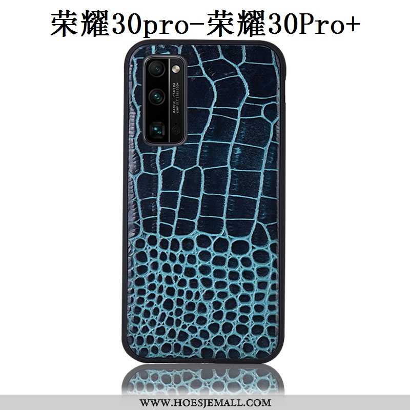 Hoesje Honor 30 Pro Bescherming Leren Patroon Anti-fall Mobiele Telefoon Krokodil Bruin