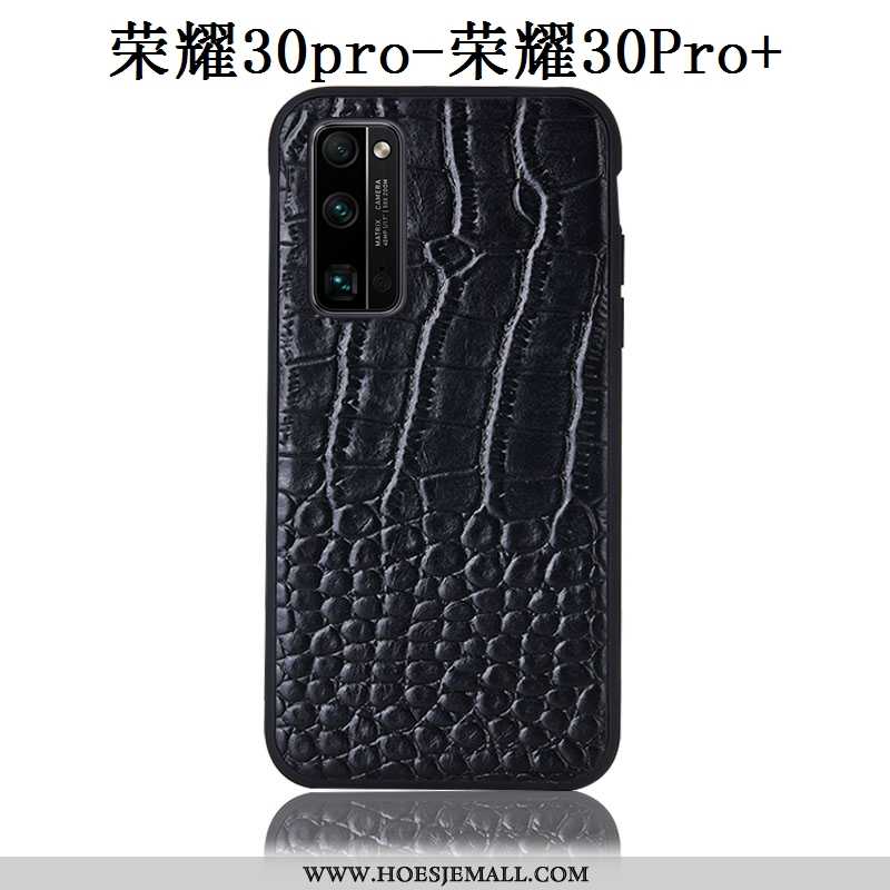 Hoesje Honor 30 Pro Bescherming Leren Patroon Anti-fall Mobiele Telefoon Krokodil Bruin