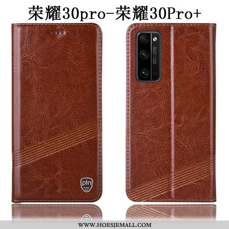 Hoesje Honor 30 Pro Leren Bescherming All Inclusive Anti-fall Folio Mobiele Telefoon Wijnrood Bordea