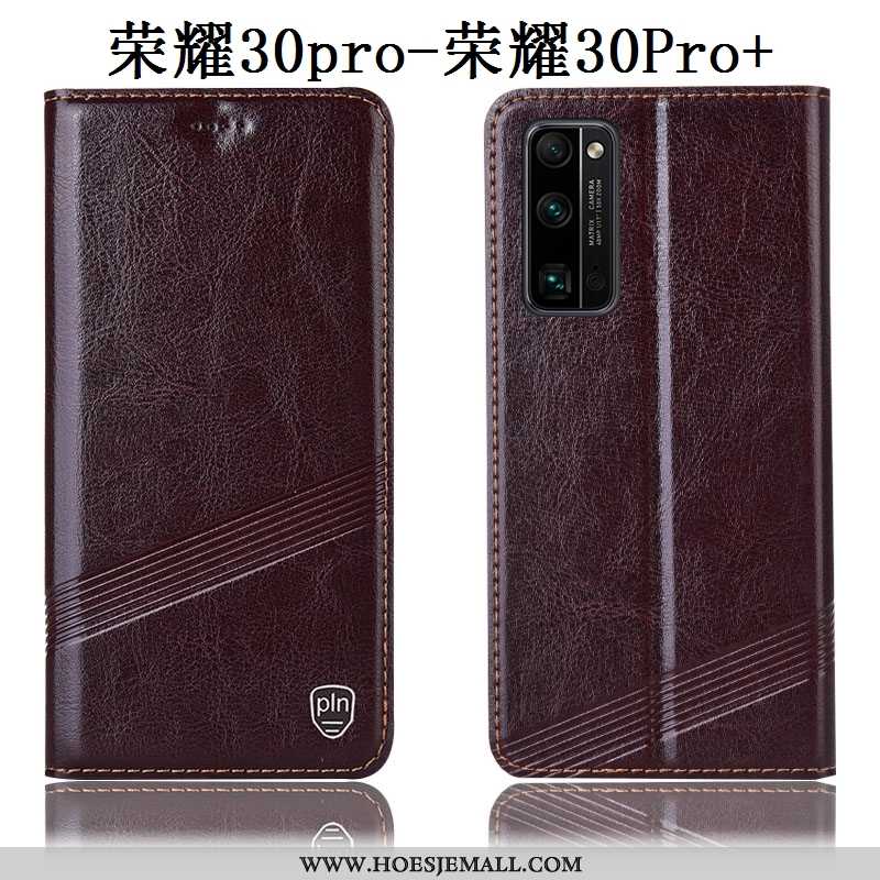 Hoesje Honor 30 Pro Leren Bescherming All Inclusive Anti-fall Folio Mobiele Telefoon Wijnrood Bordea