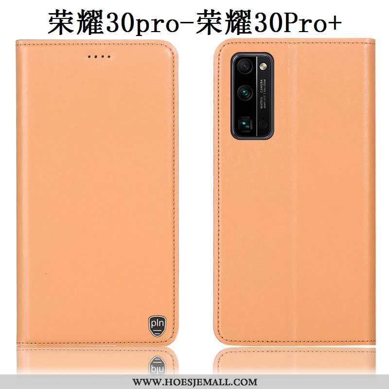 Hoesje Honor 30 Pro Leren Patroon All Inclusive Geel Anti-fall Folio Mobiele Telefoon