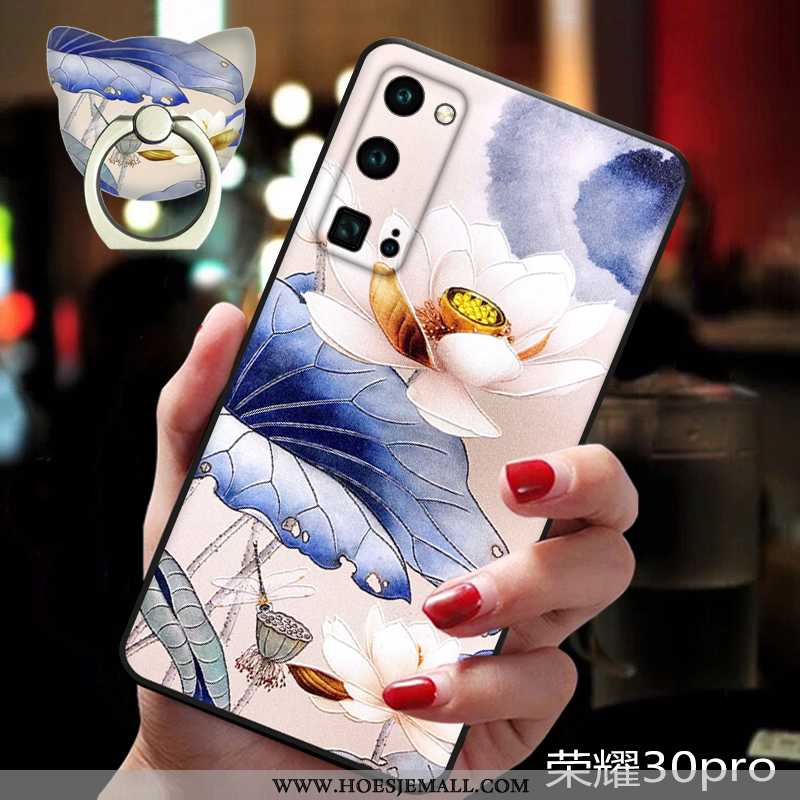 Hoesje Honor 30 Pro Siliconen Bescherming All Inclusive Mobiele Telefoon Anti-fall Chinese Stijl Bla