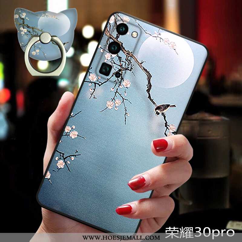 Hoesje Honor 30 Pro Siliconen Bescherming All Inclusive Mobiele Telefoon Anti-fall Chinese Stijl Bla