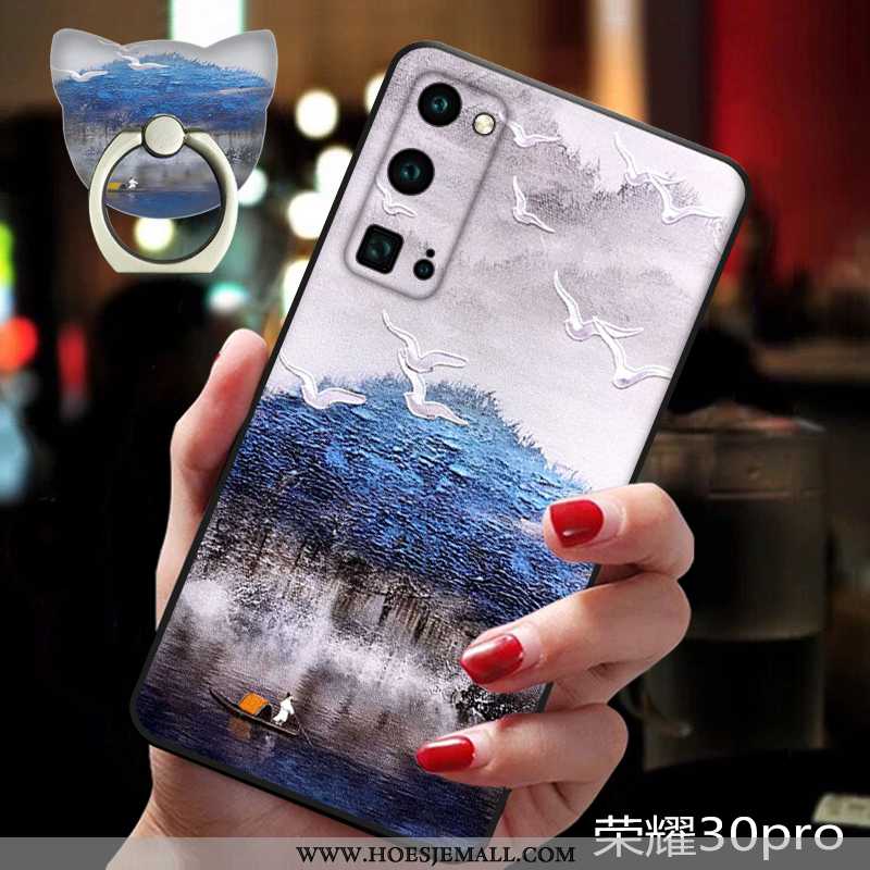 Hoesje Honor 30 Pro Siliconen Bescherming All Inclusive Mobiele Telefoon Anti-fall Chinese Stijl Bla