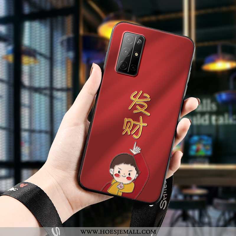 Hoesje Honor 30s Trend Super Dun Mobiele Telefoon Lovers Reliëf Hoes Rood