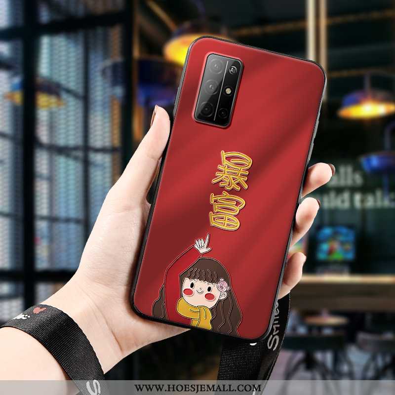 Hoesje Honor 30s Trend Super Dun Mobiele Telefoon Lovers Reliëf Hoes Rood