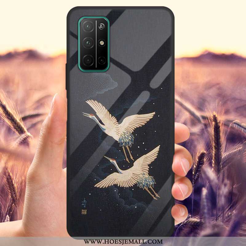 Hoesje Honor 30s Trend Dun Glas Spotprent Tempereren Pas Zwarte