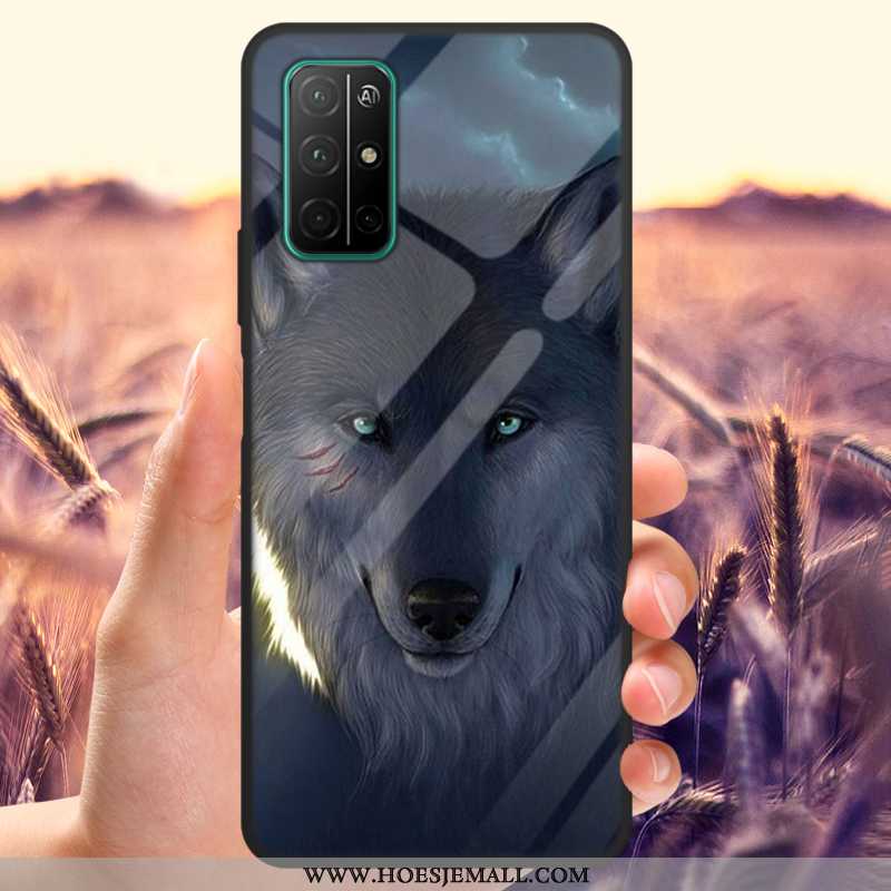 Hoesje Honor 30s Trend Dun Glas Spotprent Tempereren Pas Zwarte