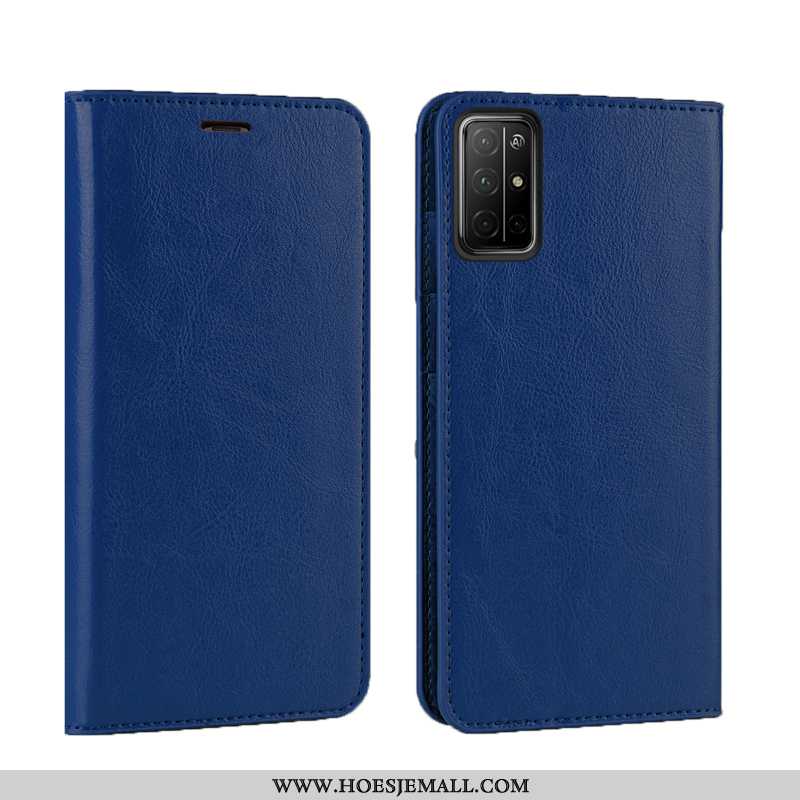 Hoesje Honor 30s Echt Leer Leer Anti-fall Folio Bruin Mobiele Telefoon Clamshell Bruine