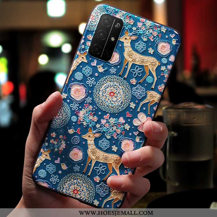 Hoes Honor 30s Persoonlijk Scheppend Mobiele Telefoon Hoesje Schrobben Trend Blauw Blauwe