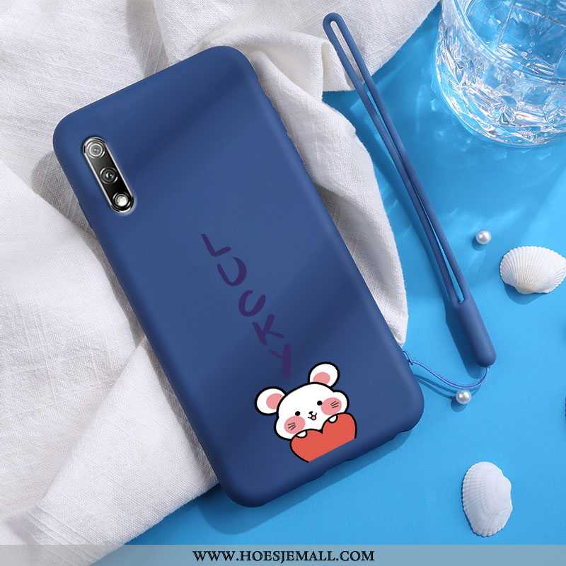 Hoesje Honor 9x Spotprent Mooie Persoonlijk Anti-fall Rat Siliconen Blauwe