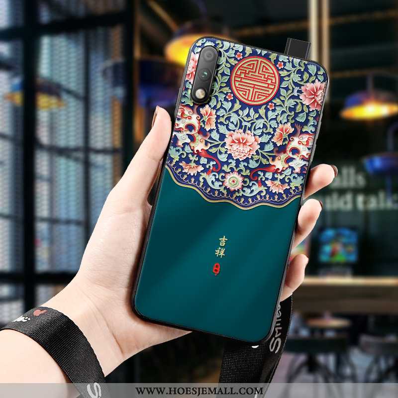 Hoesje Honor 9x Zacht Siliconen Paleis Bescherming Chinese Stijl Wind Donkerblauwe