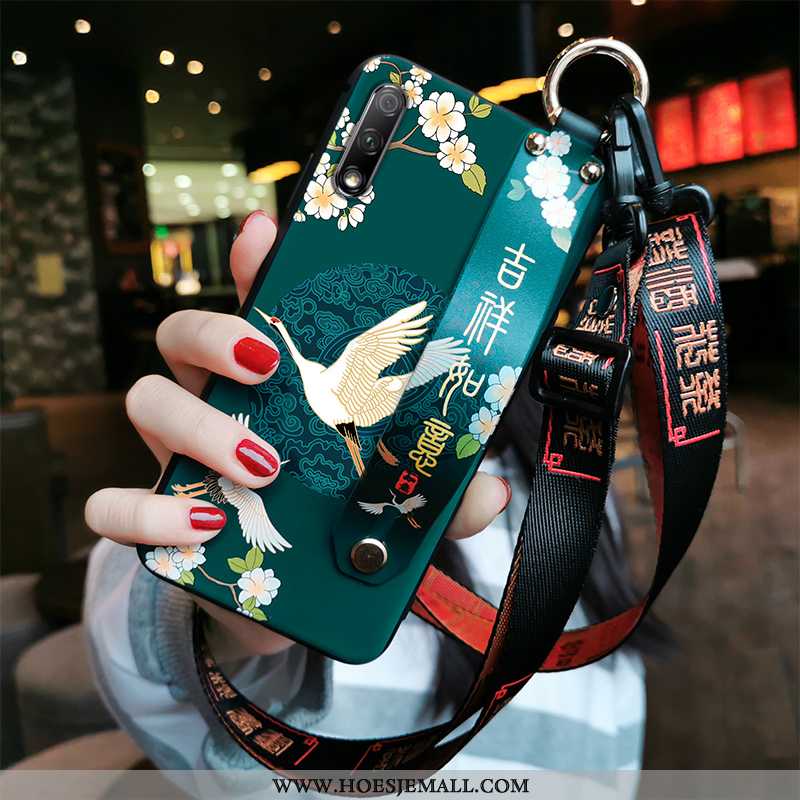 Hoesje Honor 9x Trend Siliconen All Inclusive Chinese Stijl Vintage Bescherming Donkerblauwe