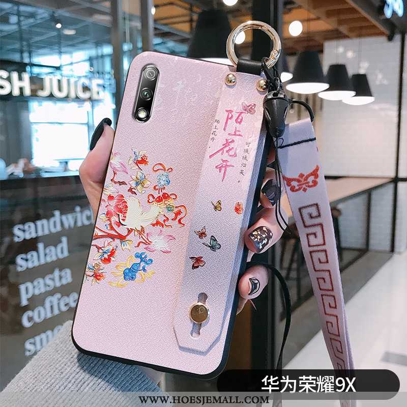 Hoesje Honor 9x Zacht Siliconen Super Hanger Persoonlijk Blauw Bloemen Blauwe