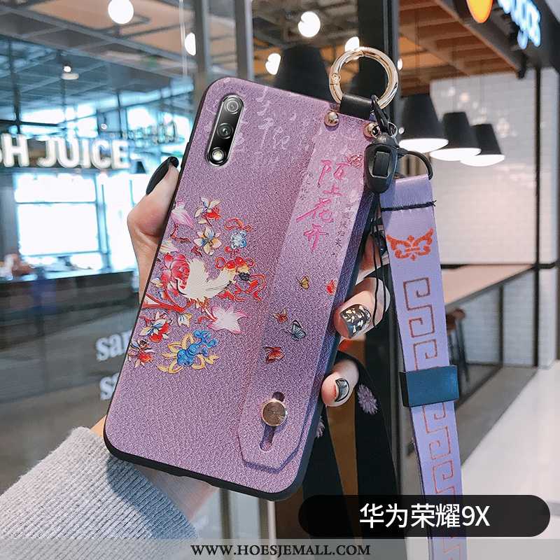 Hoesje Honor 9x Zacht Siliconen Super Hanger Persoonlijk Blauw Bloemen Blauwe