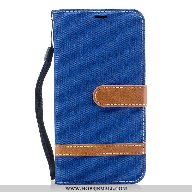 Hoesje Honor 9x Leren Portemonnee Denim Mobiele Telefoon Bescherming Kaart Blauwe