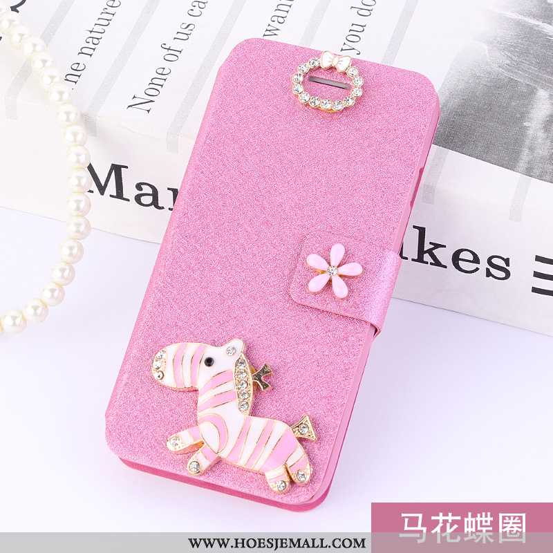 Hoes Honor 9x Leren Hoesje Anti-fall Folio Mobiele Telefoon Roze