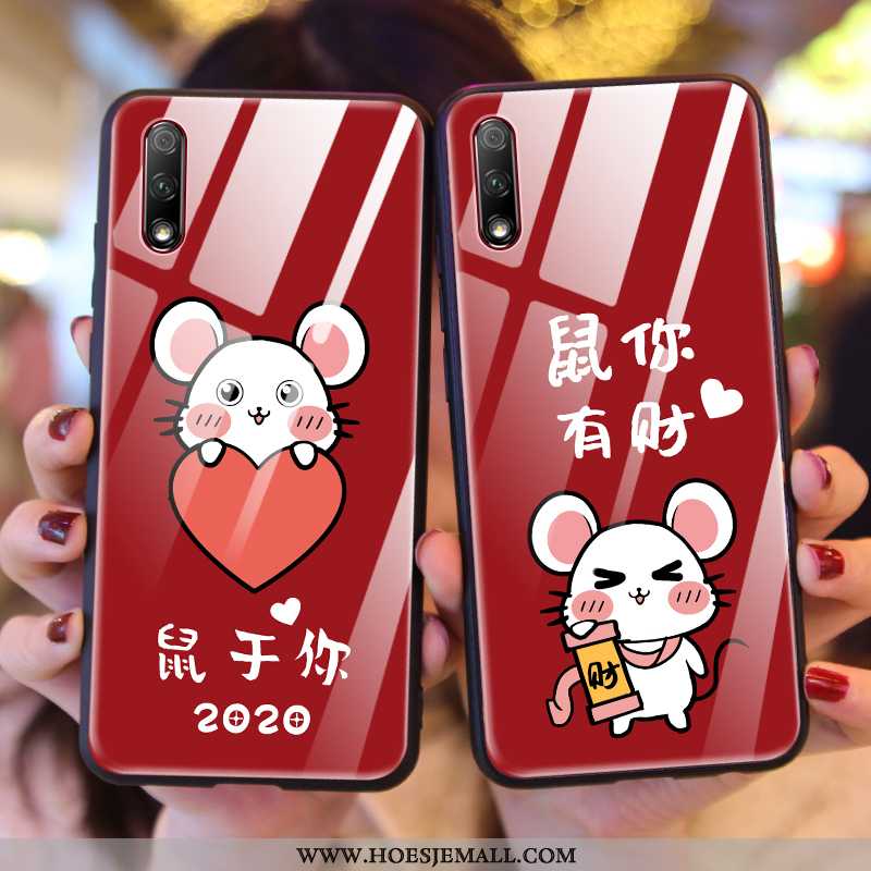 Hoesje Honor 9x Scheppend Bescherming Glas Net Red All Inclusive Mobiele Telefoon Rood