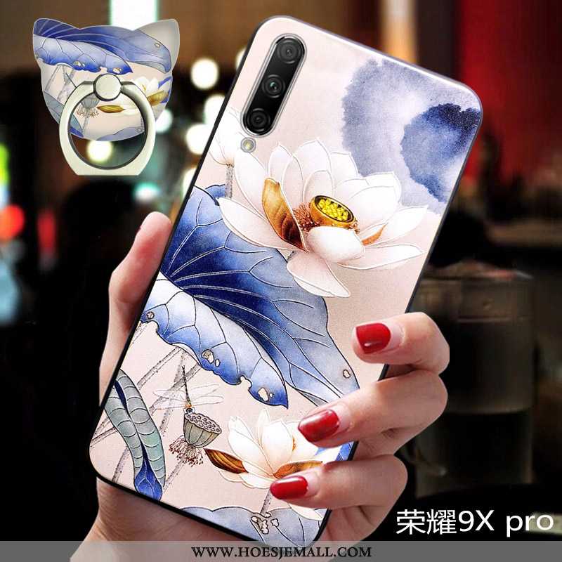 Hoesje Honor 9x Pro Hanger Vintage Anti-fall Blauw Zacht Siliconen Lovers Blauwe