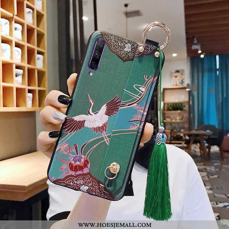 Hoesje Honor 9x Pro Opknoping Nek Hanger Chinese Stijl Wind Groen Jeugd