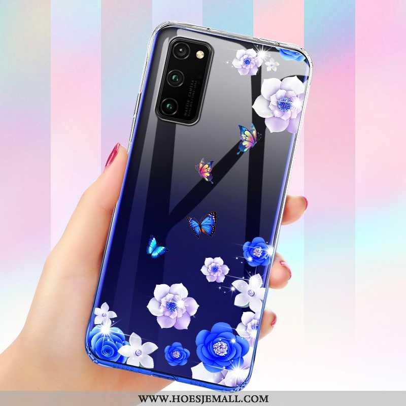 Hoesje Honor View30 Scheppend Trend Zacht Mobiele Telefoon Doorzichtig Anti-fall Blauwe