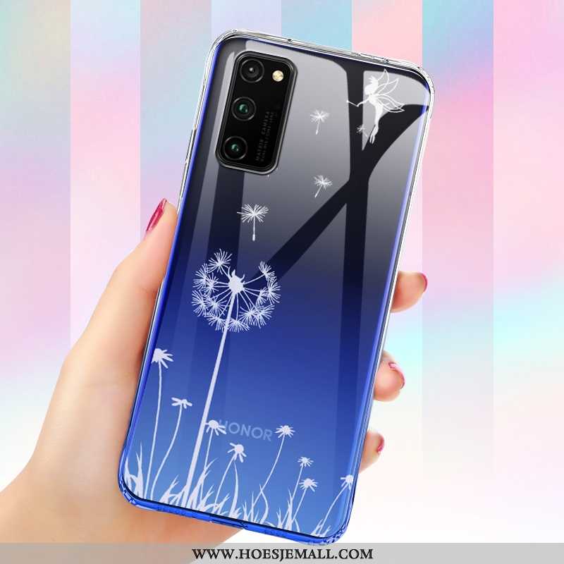 Hoesje Honor View30 Scheppend Trend Zacht Mobiele Telefoon Doorzichtig Anti-fall Blauwe