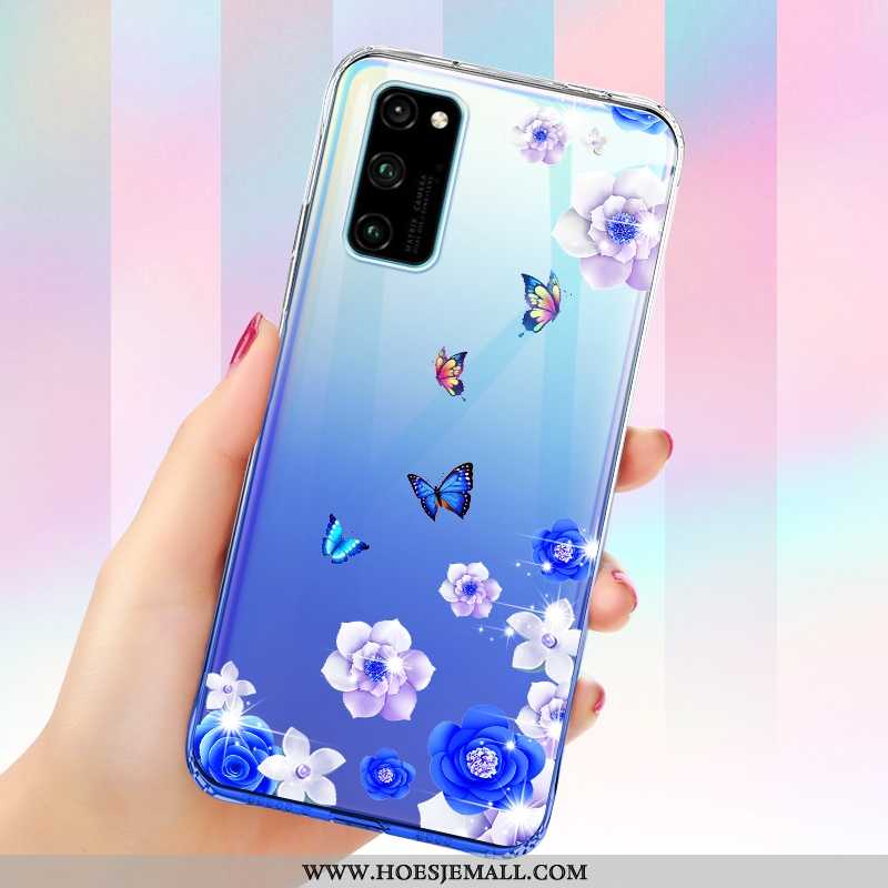 Hoesje Honor View30 Scheppend Trend Zacht Mobiele Telefoon Doorzichtig Anti-fall Blauwe