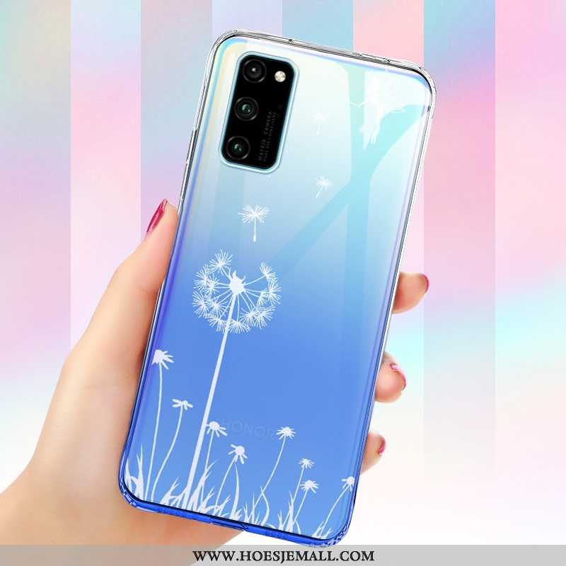 Hoesje Honor View30 Scheppend Trend Zacht Mobiele Telefoon Doorzichtig Anti-fall Blauwe