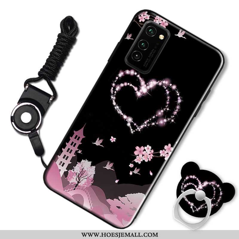 Hoesje Honor View30 Trend Siliconen Hoes All Inclusive Zwart Mode Zwarte