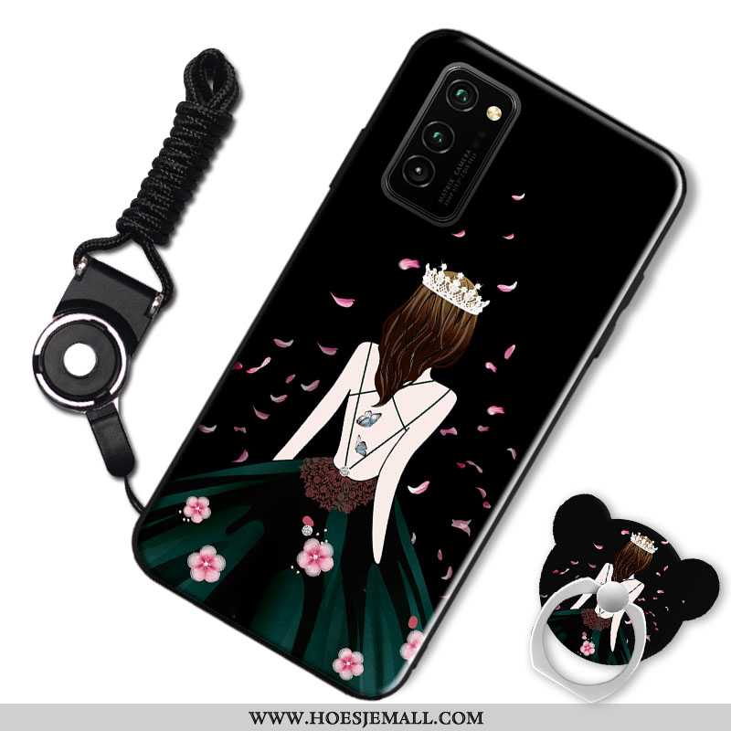 Hoesje Honor View30 Trend Siliconen Hoes All Inclusive Zwart Mode Zwarte