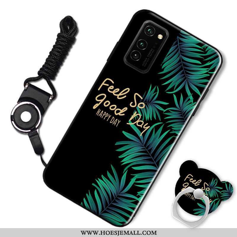 Hoesje Honor View30 Trend Siliconen Hoes All Inclusive Zwart Mode Zwarte