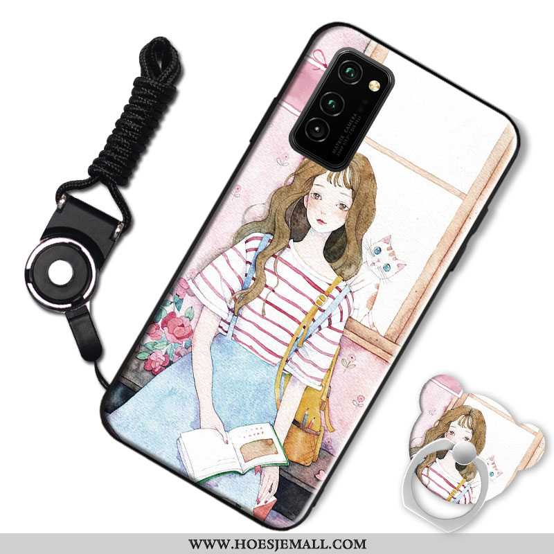 Hoesje Honor View30 Trend Siliconen Hoes All Inclusive Zwart Mode Zwarte