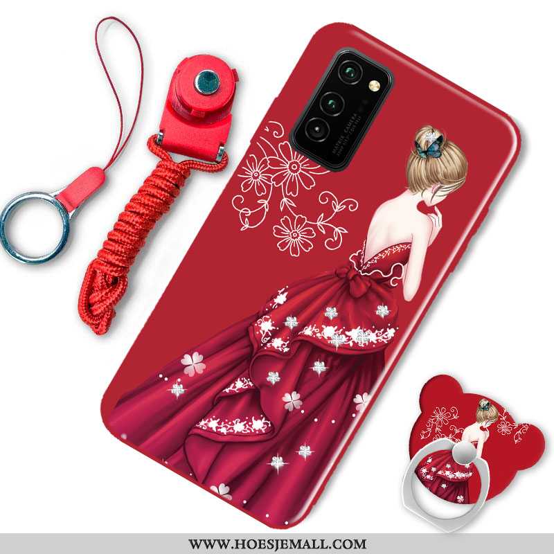 Hoesje Honor View30 Trend Siliconen Hoes All Inclusive Zwart Mode Zwarte