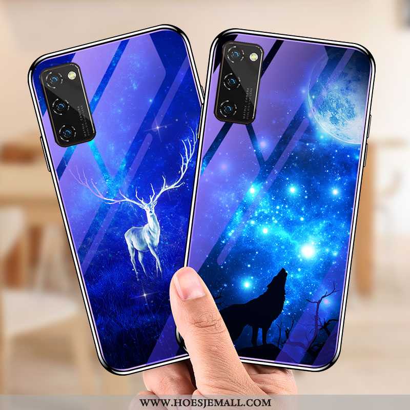 Hoesje Honor View30 Glas Hanger Chinese Stijl Hoes Super Mini Siliconen Blauwe